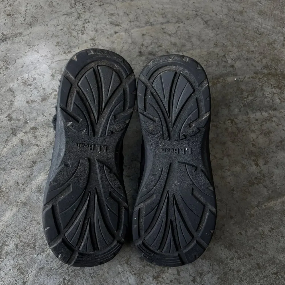 L.L. Bean Ultralight Waterproof Snow Boots Front Zip Quilted Black Women’s 7.5
